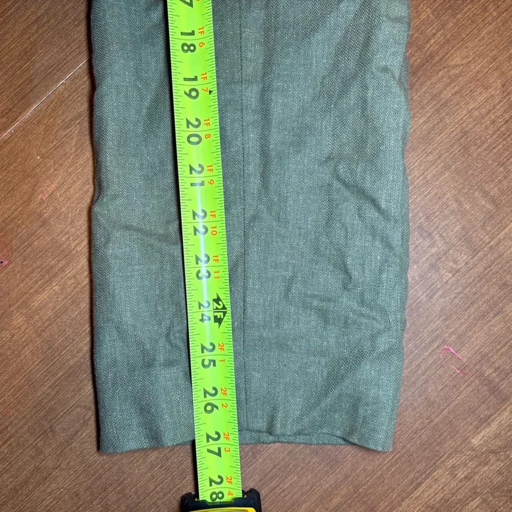 H&M linen blend ankle pants, olive green size 6